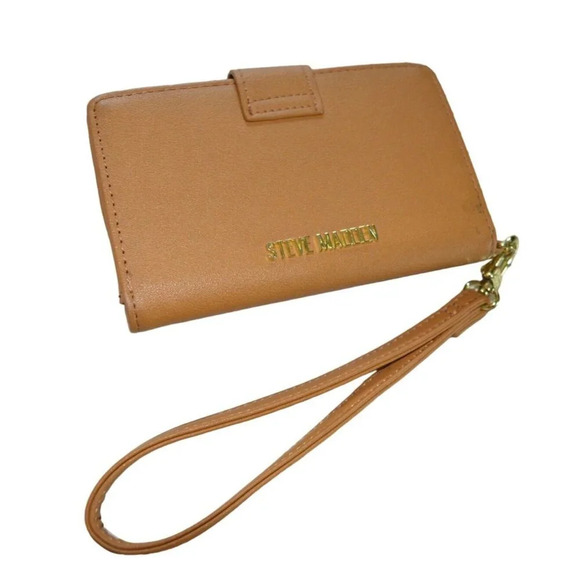Steve Madden Tan Faux Leather Wallet With Removable Wrist Strap - Picture 1 of 7